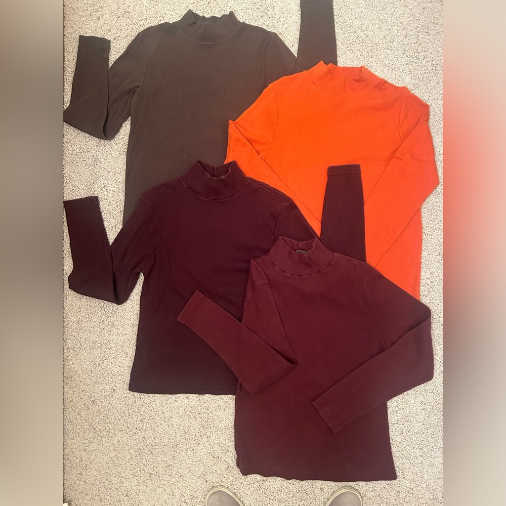 Set of 4 Long Sleeve Mock Turtlenecks 2 COPPER KEY 1 Christopher Banks 1 Hannah